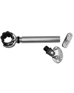 Rupp Threaded Antenna Support w/6" Pipe Mount, Oval 4-Way Base & 1.5" Collar