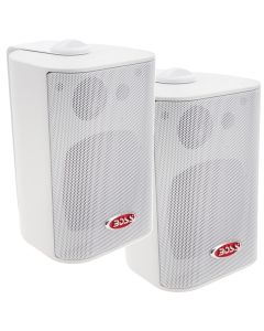 Boss Audio MR4.3W 4" 3-Way Marine Box Speakers (Pair) - 200W - White