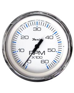 Faria Chesapeake White SS 4" Tachometer - 6,000 RPM (Gas - Inboard & I/O)