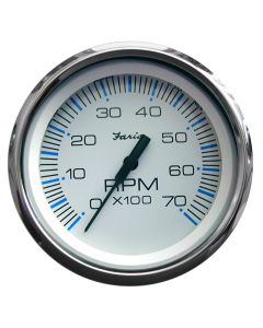 Faria Chesapeake White SS 4" Tachometer - 7,000 RPM (Gas - All Outboards)