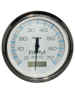 Faria Chesapeake White SS 4" Tachometer w/Hourmeter - 7,000 RPM (Gas - Outboard)