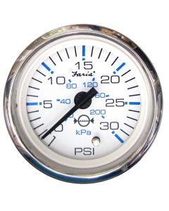 Faria Chesapeake White SS 2" Water Pressure Gauge Kit - 30 PSI