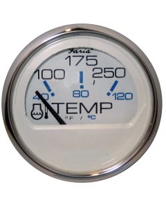 Faria Chesapeake White SS 2" Water Temperature Gauge (100-250 degreeF)