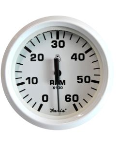 Faria Dress White 4" Tachometer - 6,000 RPM (Gas - Inboard & I/O)