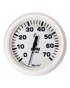 Faria Dress White 4" Tachometer - 7,000 RPM (Gas - All Outboards)