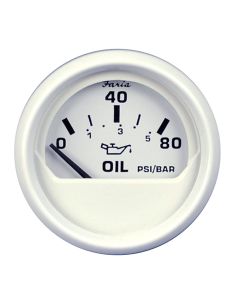 Faria Dress White 2" Oil Pressure Gauge - 80 PSI