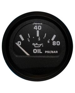 Faria Euro Black Oil Pressure Gauge - 80 PSI