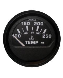 Faria Euro Black 2" Water Temperature Gauge (100-250 degreeF)