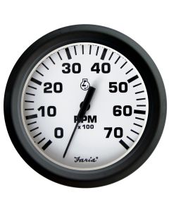 Faria Euro White 4" Tachometer - 7,000 RPM (Gass - All Outboards)