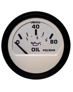 Faria Euro White 2" Oil Pressure Gauge - 80PSI