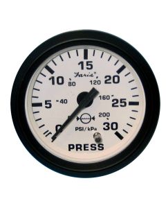 Faria Euro White 2" Water Pressure Gauge Kit - 30 PSI