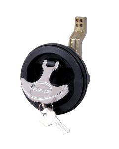 Perko Surface Mount & Latch -  Black Body, Chrome Handle, Offset Cam Bar, 3/4" - 2-3/8"