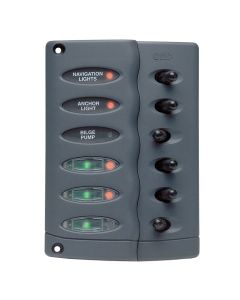 Marinco Contour Switch Panel - Waterproof 6 Way
