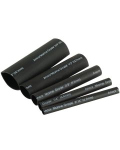 Ancor Adhesive Lined Heat Shrink Tubing Kit - 8-Pack, 3" , 20 to 2/0 AWG, Black