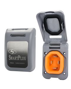 SmartPlug 50 Amp Non Metallic Gray Inlet - Boat & RV Side