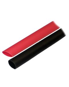 Ancor Adhesive Lined Heat Shrink Tubing (ALT) - 1/2" x 3" - 2-Pack - Black/Red
