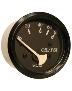 VDO Cockpit Marine Oil Pressure Gauge - 80 PSI - Black Dial/Bezel