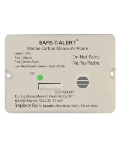Safe-T-Alert 62 Series Carbon Monoxide Alarm w/Relay - 12V - 62-542-Marine-RLY-NC - Flush Mount - White