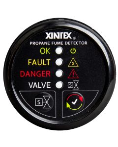 Xintex Propane Fume Detector w/Plastic Sensor & Solenoid Valve - Black Bezel Display