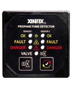 Xintex Propane Fume Detector & Alarm w/2 Plastic Sensors & Solenoid Valve - Square Black Bezel Display