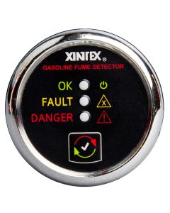 Xintex Gasoline Fume Detector & Alarm w/Plastic Sensor - Chrome Bezel Display