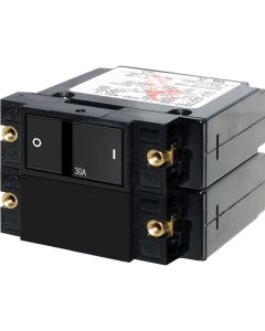 Blue Sea 7414 A-Series Flat Rocker Circuit Breaker - Double Pole - 30A