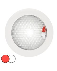 Hella Marine EuroLED 150 Recessed Surface Mount Touch Lamp - Red/White LED - White Plastic Rim