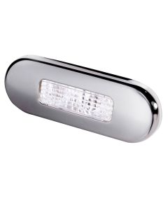 Hella Marine Surface Mount Oblong LED Courtesy Lamp - White LED - Stainless Steel Bezel