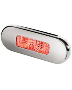 Hella Marine Surface Mount Oblong LED Courtesy Lamp - Red LED - Stainless Steel Bezel