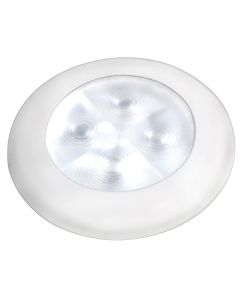 Hella Marine Slim Line LED 'Enhanced Brightness' Round Courtesy Lamp - White LED - White Plastic Bezel - 12V