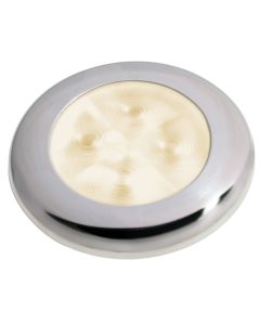Hella Marine Slim Line LED 'Enhanced Brightness' Round Courtesy Lamp - Warm White LED - Stainless Steel Bezel - 12V