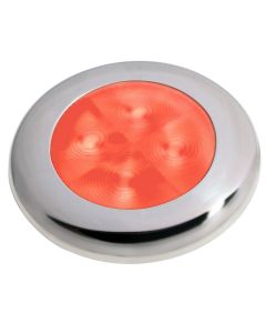 Hella Marine Slim Line LED 'Enhanced Brightness' Round Courtesy Lamp - Red LED - Stainless Steel Bezel - 12V