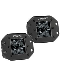 RIGID Industries D-Series PRO Flush Mount - Spot LED - Midnight Edition - Pair - Black