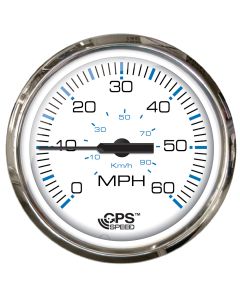 Faria Chesepeake White SS 4" Studded Speedometer - 60MPH (GPS)