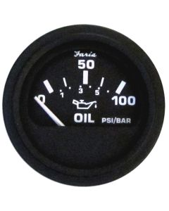 Faria Euro Black Oil Pressure Gauge - 100 PSI