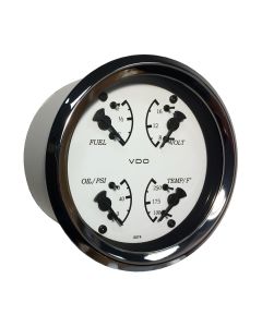 VDO Cockpit Marine 85mm (3-3/8") 4 in 1 Gauge - White Dial/Bezel
