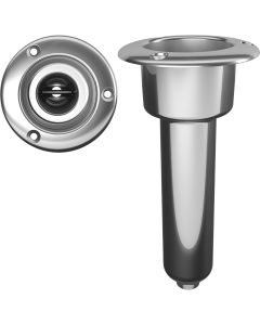 Mate Series Stainless Steel 0 degree Rod & Cup Holder - Drain - Round Top