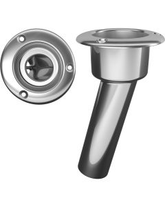 Mate Series Stainless Steel 15 degree Rod & Cup Holder - Open - Round Top
