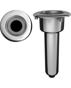 Mate Series Elite Screwless Stainless Steel 0 degree Rod & Cup Holder - Drain - Round Top
