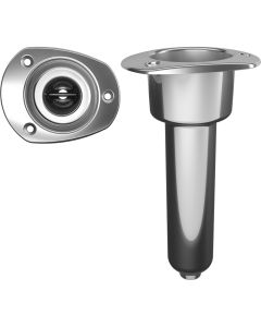 Mate Series Stainless Steel 0 degree Rod & Cup Holder - Drain - Oval Top