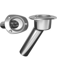 Mate Series Stainless Steel 30 degree Rod & Cup Holder - Open - Oval Top