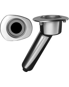 Mate Series Elite Screwless Stainless Steel 30 degree Rod & Cup Holder - Drain - Oval Top