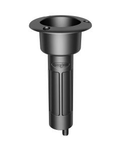 Mate Series Plastic 0 degree Rod & Cup Holder - Drain - Round Top - Black