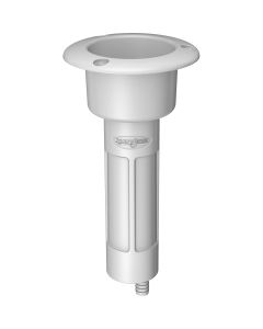 Mate Series Plastic 0 degree Rod & Cup Holder - Drain - Round Top - White