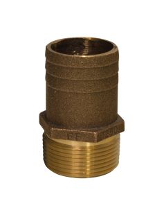 GROCO 3/4" NPT x 1" Bronze Full Flow Pipe to Hose Straight Fitting