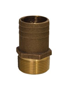 GROCO 1" NPT x 1-1/4" Bronze Full Flow Pipe to Hose Straight Fitting