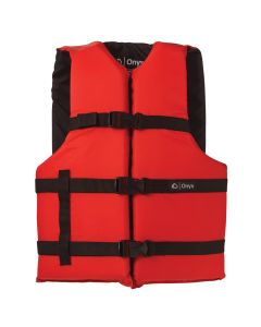Onyx Nylon General Purpose Life Jacket - Adult Universal - Red