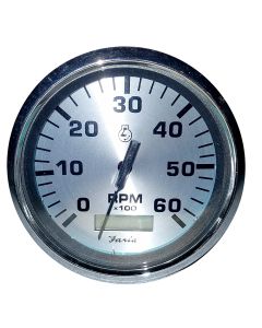 Faria 4" Spun Silver Tachometer w/Hourmeter 6000 RPM - Gas - Inboard