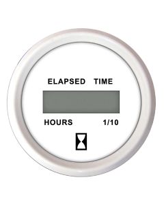 Faria 2" Hourmeter (Digital) 10,000 Hours 12-32VDC Dress White - Retail Package