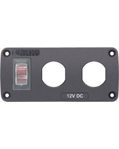 Blue Sea 4364 Water Resistant USB Accessory Panel - 15A Circuit Breaker, 2x Blank Apertures